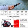 HNHYNSY Telescopic Fishing Rod Fishing Rod and Reel Combo Carbon Fiber Casting Fishing Rod and 17+1 BB 7.1:1 Gear Ratio Casting Fishing Reel 1.6m Fishing Rods (Color : A, Size : Left Hand) view 2