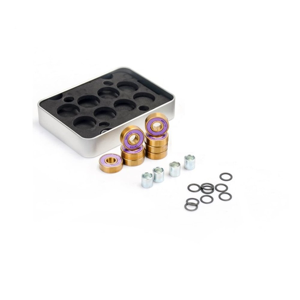 SUOFEILAIMU 16pcs/2 Sets Titanium Chrome Steel Bearings 608 2RS Skateboard Fancy Bearing Roller Bearing MS2303-8