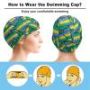 Gabonese Flag Swimming Cap, Shower Cap for Adults and Children with Long Hair to Keep Hair Dry Hats view 3