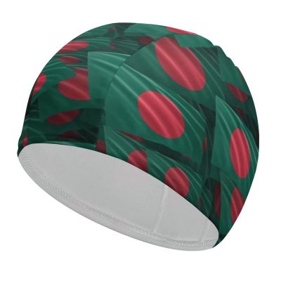 Bangladesh Flag Swimming Cap, Shower Cap for Adults and Children with Long Hair to Keep Hair Dry Hats