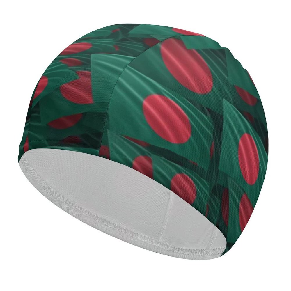 Bangladesh Flag Swimming Cap, Shower Cap for Adults and Children with Long Hair to Keep Hair Dry Hats