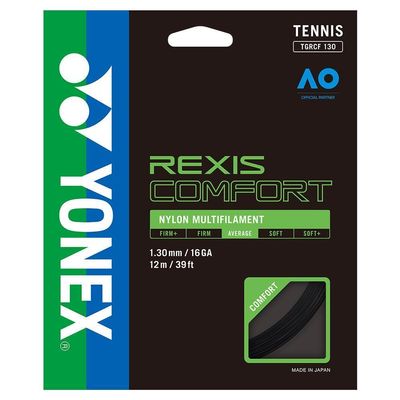 YONEX Rexis Comfort Tennis String Set (Black, 16)