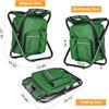 Kikerike Portable Stool Backpack Cooler Chair 300 LBS Max Load Folding Fishing Cooler Backpack Stool for Outdoors Hiking Beach Travel - Army Green view 2