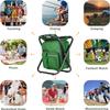 Kikerike Portable Stool Backpack Cooler Chair 300 LBS Max Load Folding Fishing Cooler Backpack Stool for Outdoors Hiking Beach Travel - Army Green view 3