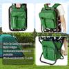Kikerike Portable Stool Backpack Cooler Chair 300 LBS Max Load Folding Fishing Cooler Backpack Stool for Outdoors Hiking Beach Travel - Army Green view 4
