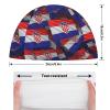 Croatian Flag Swimming Cap, Shower Cap for Adults and Children with Long Hair to Keep Hair Dry Hats view 2