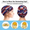 Croatian Flag Swimming Cap, Shower Cap for Adults and Children with Long Hair to Keep Hair Dry Hats view 3