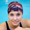 Croatian Flag Swimming Cap, Shower Cap for Adults and Children with Long Hair to Keep Hair Dry Hats view 4