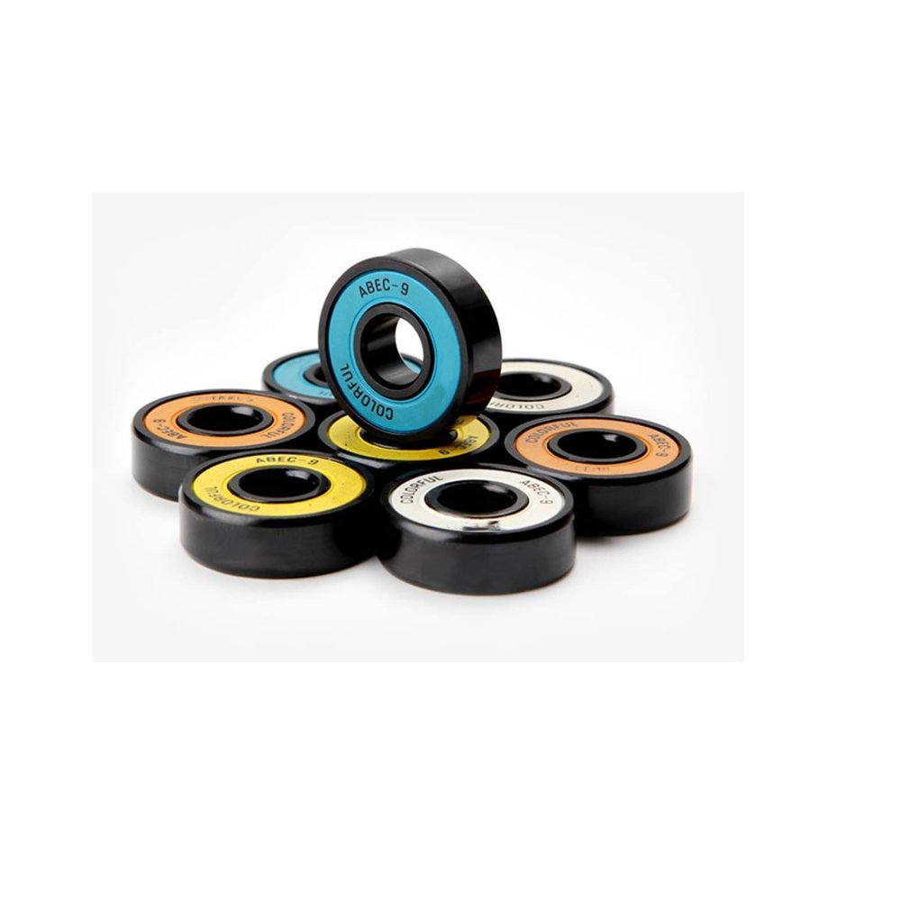 SUOFEILAIMU 608 2RS Professional Double-Warped Skateboard Bearings 40PCS Colorful Four-Wheel Skateboard Bearings Random Color