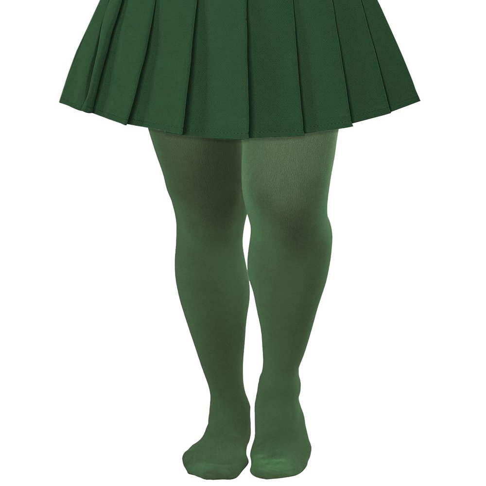 Lastclream High Waisted Tights for Women Cosplay Costume Stockings 80 Denier Semi Opaque Pantyhose Full Footed (Dark Green)