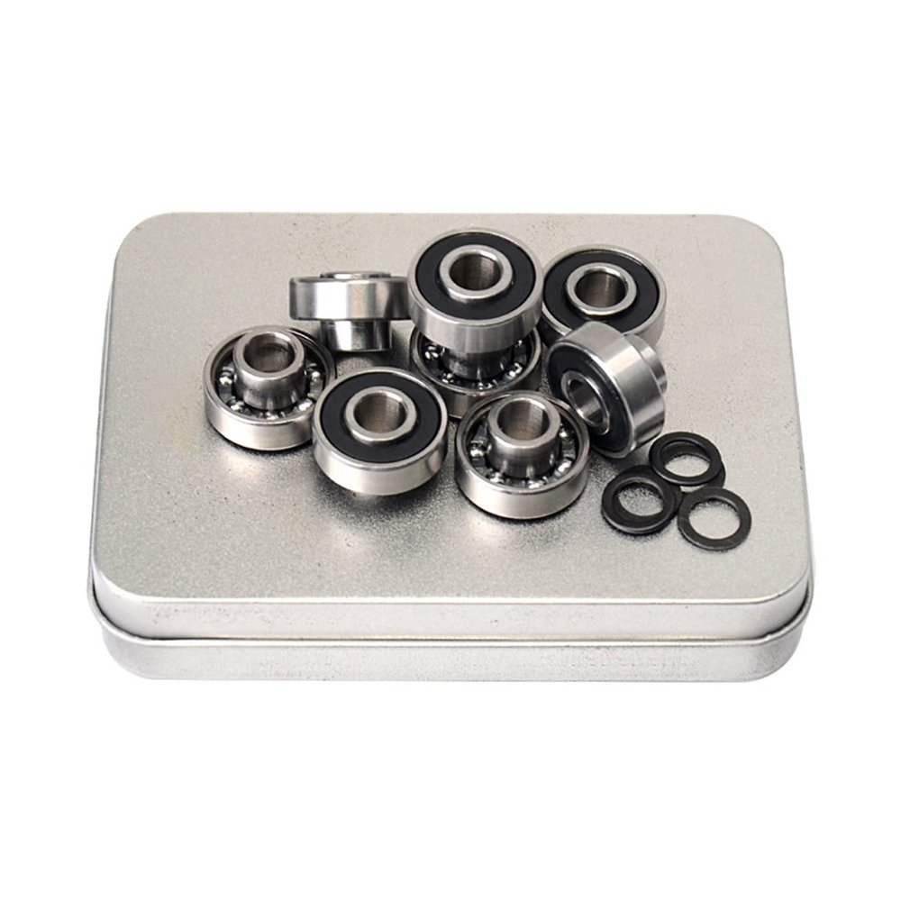 SUOFEILAIMU 16pcs/2 Sets Skateboard Integral Bearing 22x7mm Special Locking Bearings for Road Boards MS2307-8
