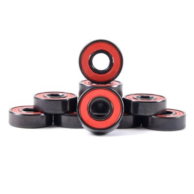 SUOFEILAIMU 608-2RS MS2301 Rubber Double-Sided Chrome Steel Bearing ABEC-9 Roller Skate Skateboard Bearing (Color : Red, Size : 80PCS)