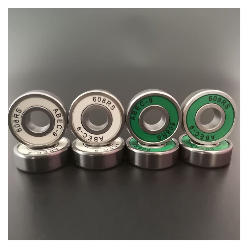 SUOFEILAIMU 8pcs 608RS Skateboard Roller Skates Drift Board Longboard Bearing ABEC-9 Silent Bearings 8x22x7mm (Size : White Cover)