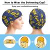 Barbados Flag Swimming Cap, Shower Cap for Adults and Children with Long Hair to Keep Hair Dry Hats view 3