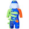 renvena Kid Boys Cartoon Printed Rashguard Shirt Bodysuit UV Sun Protection Swimwear Bathing Suit with Hat Set Blue&Green 4-5 view 1