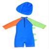 renvena Kid Boys Cartoon Printed Rashguard Shirt Bodysuit UV Sun Protection Swimwear Bathing Suit with Hat Set Blue&Green 4-5 view 4