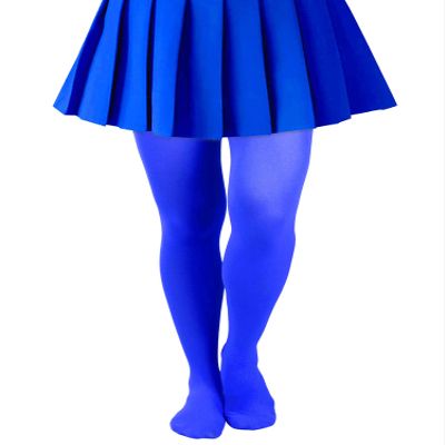 Lastclream High Waisted Tights for Women Cosplay Costume Stockings 80 Denier Semi Opaque Pantyhose Full Footed (Royal Blue)