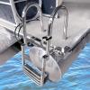 Boat Ladder Foldable Ladders Swimming Bathing Ladder Telescopic Boat Pool Ladder, Yacht Deck Ladder Stainless Steel Floating Deck Ladder with Non-Slip Pedal Or Pool view 2