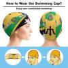 Barbados & ST Kitts Flag Swimming Cap, Shower Cap for Adults and Children with Long Hair to Keep Hair Dry Hats view 3