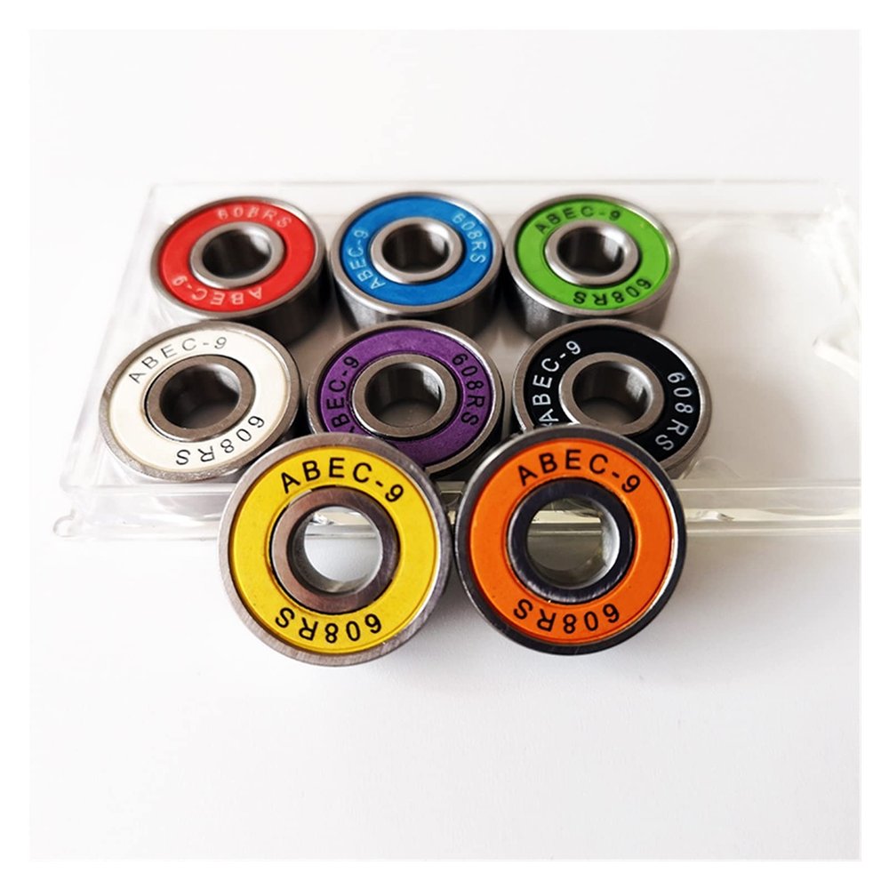 SUOFEILAIMU 8PCS 608 High Speed Skateboard Bearings ABEC-9 Bike Roller Skates Drift Board Longboard Ceramic Bearing 8x22x7mm