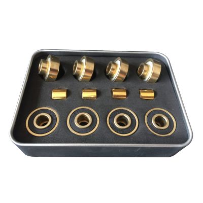 SUOFEILAIMU 8PCS 608RS Longboard Skateboards Inline Roller Skates Bearing P5 Titanium-Plated Integral Shaft Bearings 8x22x12.6mm