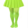 Lastclream High Waisted Tights for Women Cosplay Costume Stockings 80 Denier Semi Opaque Pantyhose Full Footed (Fluorescent Green) view 1