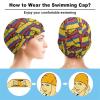 Colombian Flag Swimming Cap, Shower Cap for Adults and Children with Long Hair to Keep Hair Dry Hats view 3