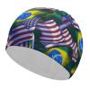 Brazil Flag Swimming Cap, Shower Cap for Adults and Children with Long Hair to Keep Hair Dry Hats view 1