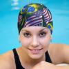 Brazil Flag Swimming Cap, Shower Cap for Adults and Children with Long Hair to Keep Hair Dry Hats view 4