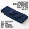CHARM Mens Sports Headband 2-Pack - Towel Bandana Sweat Wicking Pair Active Wear Black view 4