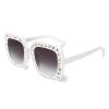 TruFabV Bling Bedazzled Elton Sunglasses Womens Mens, 70s Disco Rhinestone Glasses Sparkly Glitter Diamond Festival Shades (4 - White) view 1