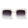 TruFabV Bling Bedazzled Elton Sunglasses Womens Mens, 70s Disco Rhinestone Glasses Sparkly Glitter Diamond Festival Shades (4 - White) view 4