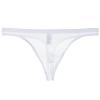 Faringoto Men's Mesh Sheer Lingerie Slim Thong Bag Breathable Men's Briefs White view 1