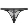 Faringoto Gay Men's Underwear Sheer Mesh Bag Bag Low Waist Thong Large Black view 1