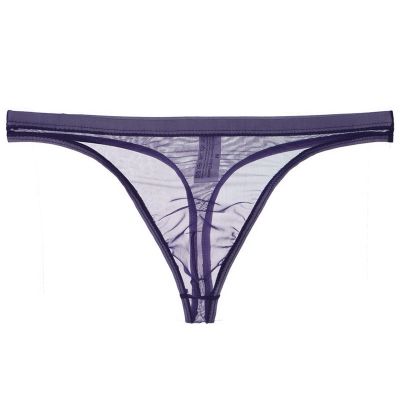 Faringoto Breathable Low Waist Mesh Breathable Men's Underwear Panties Purple