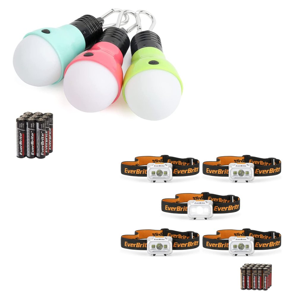 EverBrite 3-Pack Camping Lights and 5-Pack LED Headlamps