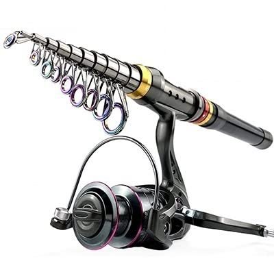 HNHYNSY Telescopic Fishing Rod Sea Rod Set Rock Rod and Metal Fishing Reel Combination Rod with 5.2:1 Speed Ratio Fishing Reel Carbon Fiber Fishing Rod for Travel Fishing Rods