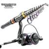 HNHYNSY Telescopic Fishing Rod Sea Rod Set Rock Rod and Metal Fishing Reel Combination Rod with 5.2:1 Speed Ratio Fishing Reel Carbon Fiber Fishing Rod for Travel Fishing Rods view 4