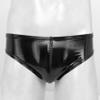 Hedmy Men Shiny Glossy Sexy Bulge Pouch Panties Gay Underwear Bikini Briefs Thongs G-String Swimsuit Black A X-Large view 3