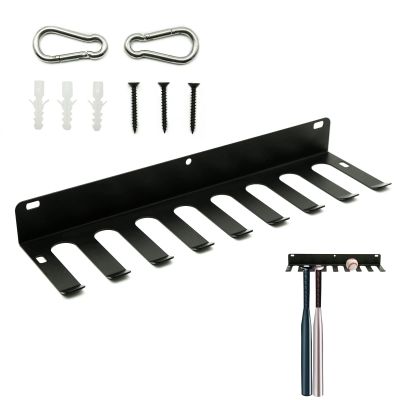 Aolamegs Baseball Bat Holder Rack - Metal Hanger for Softball, Storage & Display, Holds 16 Player Bats, Black
