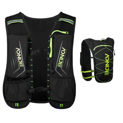 AONIJIE Waterproof and Breathable Running Hydration Vest for Women Men, 4.23oz Lightweight Hydration Vest Backpack Fits 6.8" Phones, for Hiking Trail Running Cycling Race Marathon(Only Black Vest)