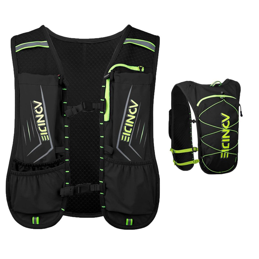 AONIJIE Waterproof and Breathable Running Hydration Vest for Women Men, 4.23oz Lightweight Hydration Vest Backpack Fits 6.8" Phones, for Hiking Trail Running Cycling Race Marathon(Only Black Vest)