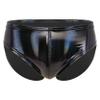 Loloda Men Shiny Liquid Metallic Underwear Bikini Swimsuit Bulge Pouch Swim Trunks Black B X-Large view 1