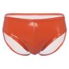 Loloda Men Shiny Liquid Metallic Underwear Bikini Swimsuit Bulge Pouch Swim Trunks Orange Large view 1