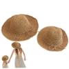 TOSSPER 2 Pcs Parent-Child Straw Hat Family Matching Summer Hat Foldable Wide Beach Cap for Women's Baby Girls view 1