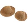 TOSSPER 2 Pcs Parent-Child Straw Hat Family Matching Summer Hat Foldable Wide Beach Cap for Women's Baby Girls view 2