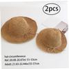 TOSSPER 2 Pcs Parent-Child Straw Hat Family Matching Summer Hat Foldable Wide Beach Cap for Women's Baby Girls view 3