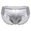 Loloda Men Shiny Liquid Metallic Underwear Bikini Swimsuit Bulge Pouch Swim Trunks Silver Large view 2