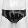 Loloda Men Shiny Liquid Metallic Underwear Bikini Swimsuit Bulge Pouch Swim Trunks Black A Large view 3
