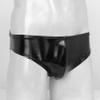 Loloda Men Shiny Liquid Metallic Underwear Bikini Swimsuit Bulge Pouch Swim Trunks Black A Large view 4
